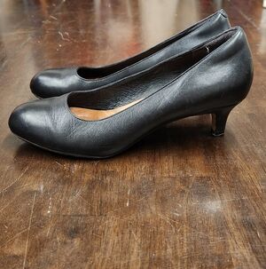 Clarks Black Leather Heels